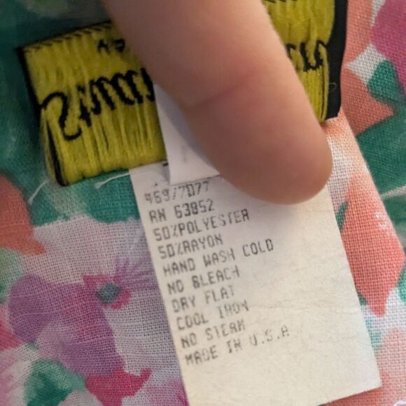 Vintage Midi Dress Fit Flare Floral 80s 90s Housewife Retro Pink Green Button 10 - Picture 16 of 16